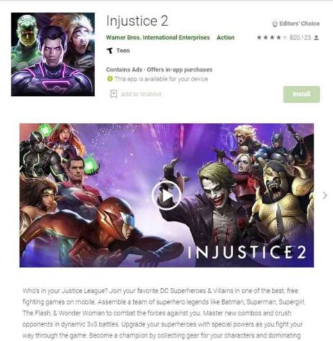 Injustice 2 android game