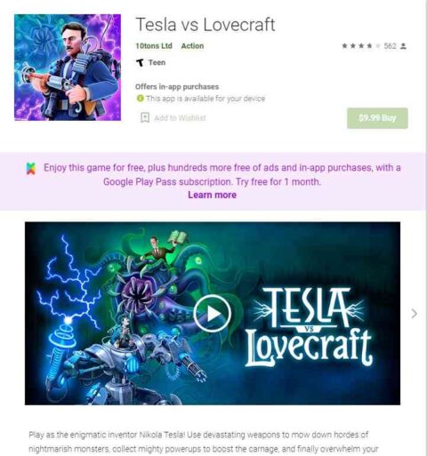 Tesla vs Lovecraft android game