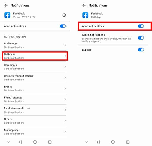 Remove birthday notifications from your android device